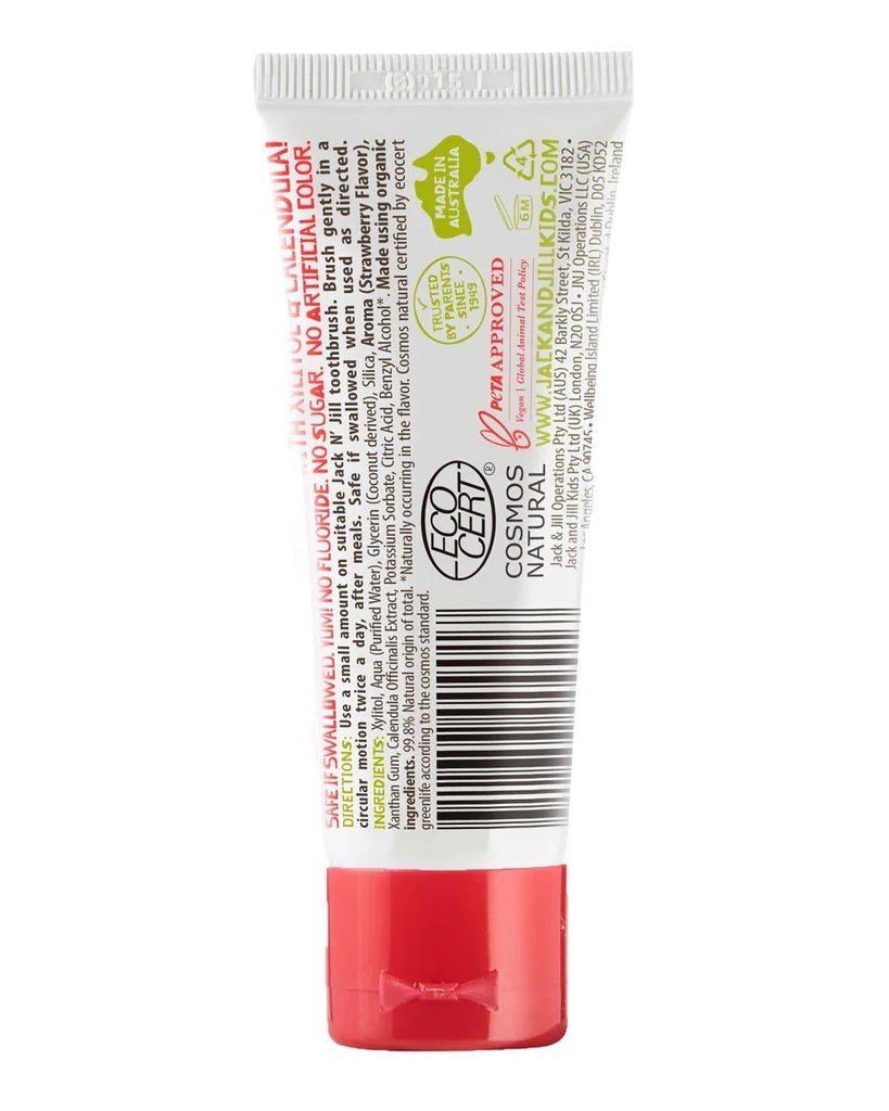Jack N&#39; Jill Natural Toothpaste Organic Strawberry 1.76 oz Paste