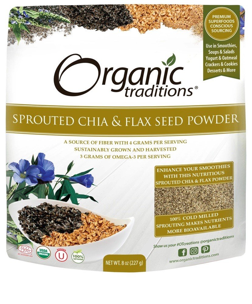 Organic Traditions Sprouted Chia/Flax 8 oz Seed