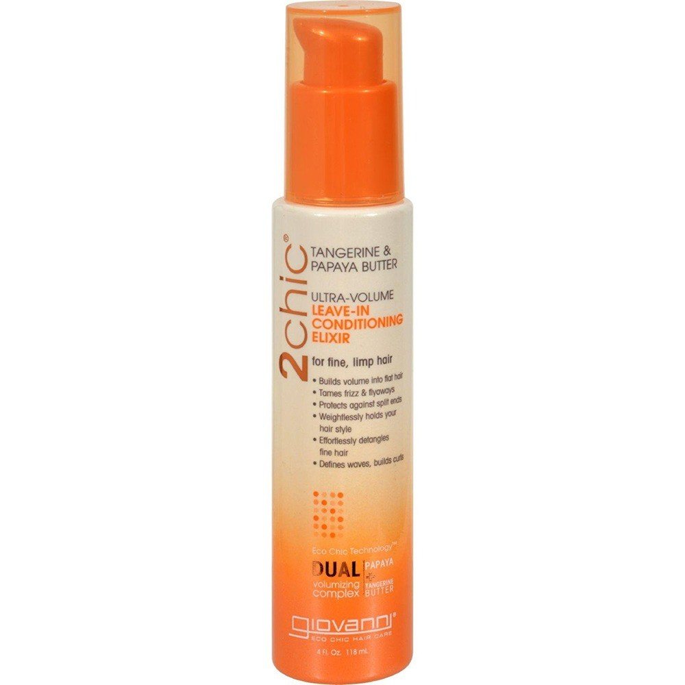 Giovanni 2chic Ultra Volume Leave-In Conditioning Elixir with Tangerine &amp; Papaya Butter 4 oz Liquid
