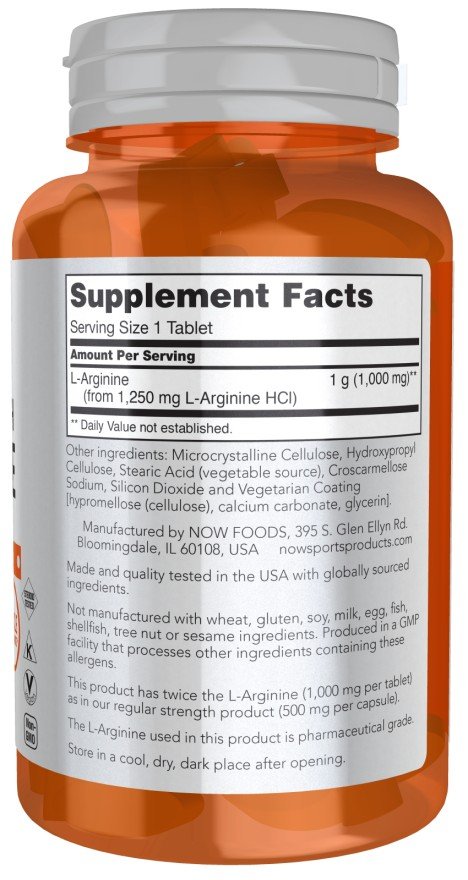 Now Foods Double Strength L-Arginine 1000 mg 180 Tablet