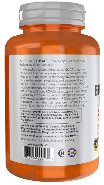 Now Foods Branch-Chain Amino (BCAA) 800mg 120 Capsule