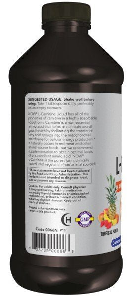Now Foods Carnitine Tropical Punch 16 oz Liquid