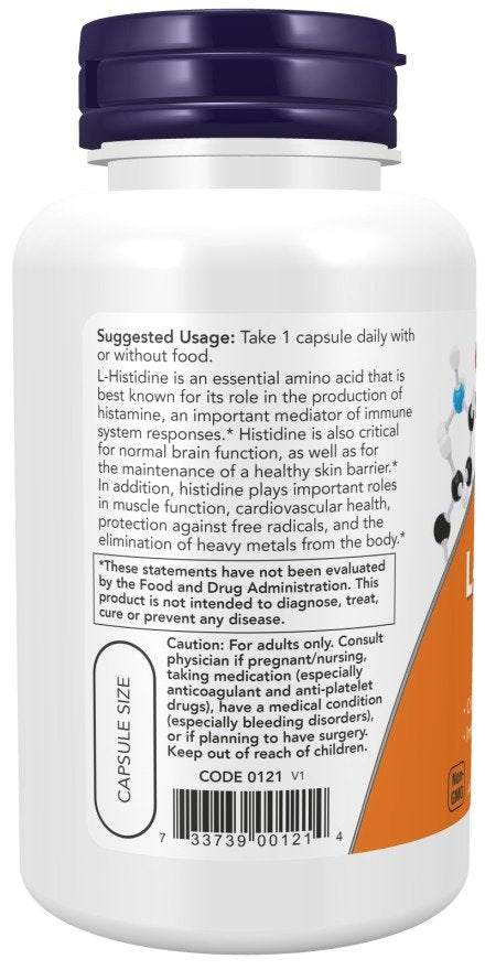 Now Foods L-Histidine 600 mg 60 VegCap