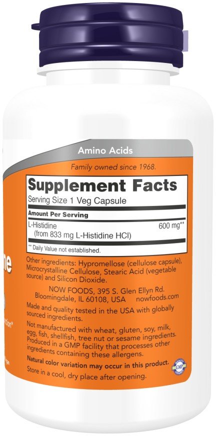 Now Foods L-Histidine 600 mg 60 VegCap