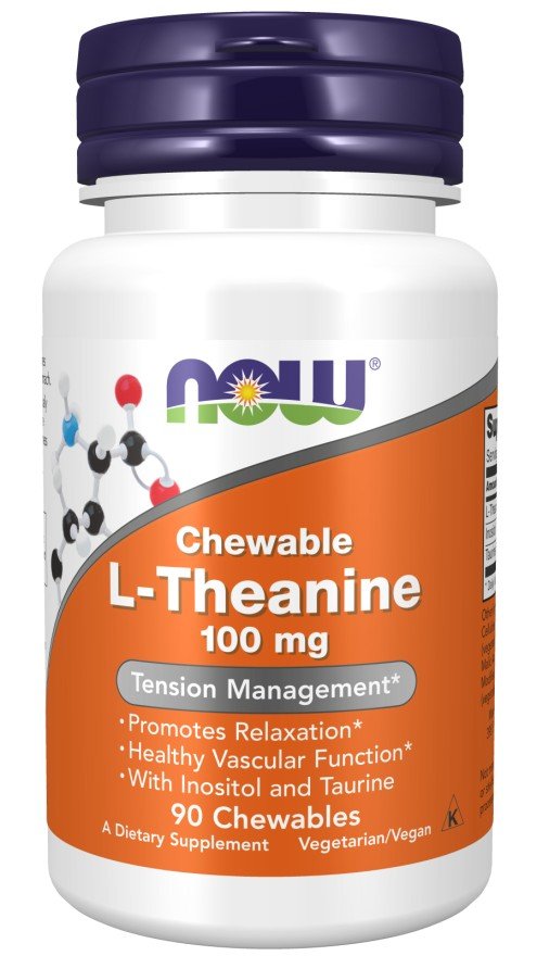 Now Foods Chewable L-Theanine 100 mg 90 Lozenge