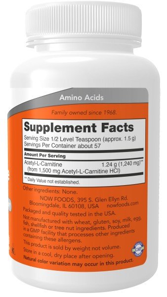 Now Foods Acetyl L-Carnitine Pure Powder 3 oz Powder