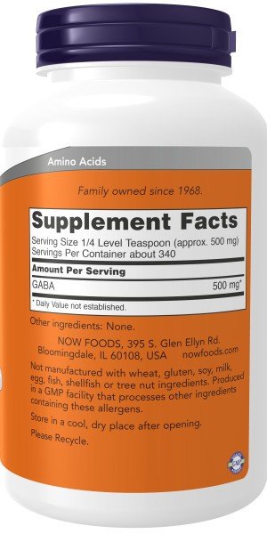 Now Foods GABA Pure Powder 6 oz Powder