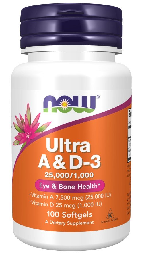 Now Foods Ultra A & D3 25,000/1,000 IU 100 Softgel