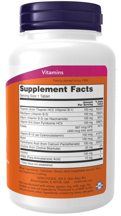 Now Foods Vitamin B-100 Sustained Time Release 100 Tablet