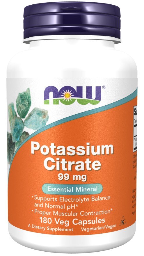 Potassium Citrate | Now Foods | 99 milligrams Potassium Citrate | Supports Electrolyte Balance | Supports Normal PH | Supports Muscular Contraction | Vegan | Vegetarian | Dietary Supplements | 180 Capsules | VitaminLife