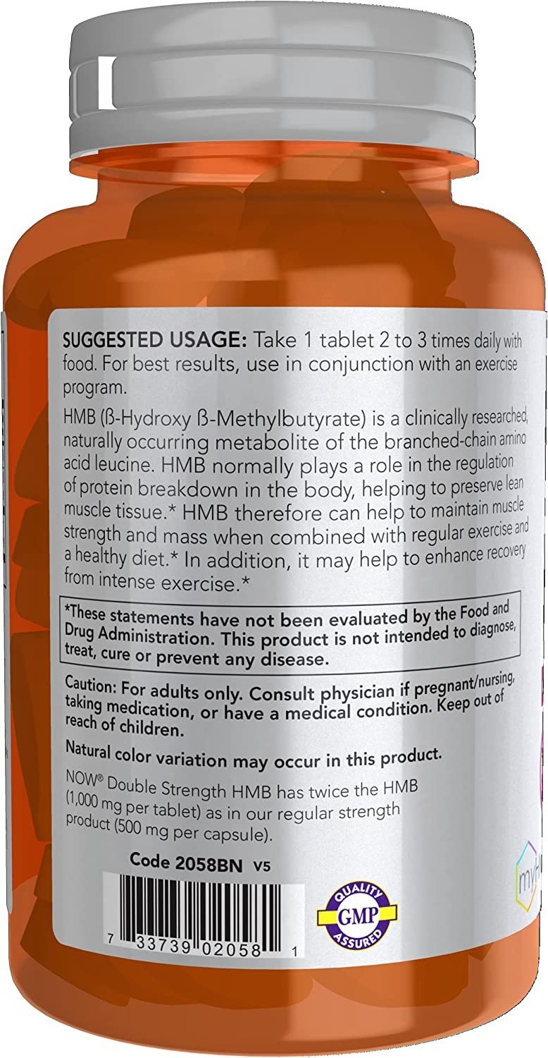 Now Foods Double Strength HMB 1,000 mg 90 Tablet