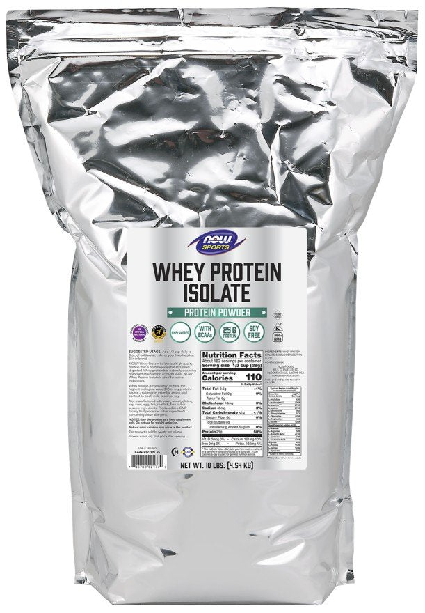 Now Foods Whey Protein Isolate Unflavored 10 lbs Powder