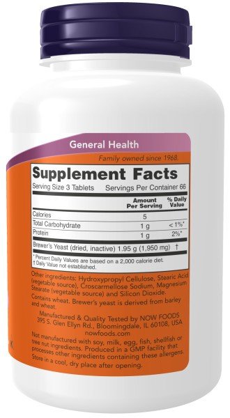 Now Foods Brewers Yeast 10 Grain 200 Tablet