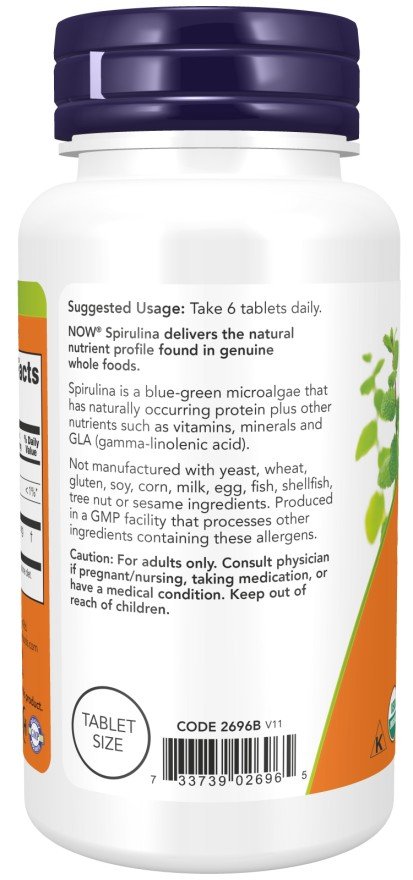 Now Foods Spirulina 500mg 100 Tablet