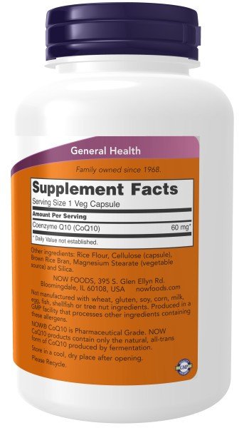 Now Foods CoQ10, 60 mg, Vegetarian 180 VegCap