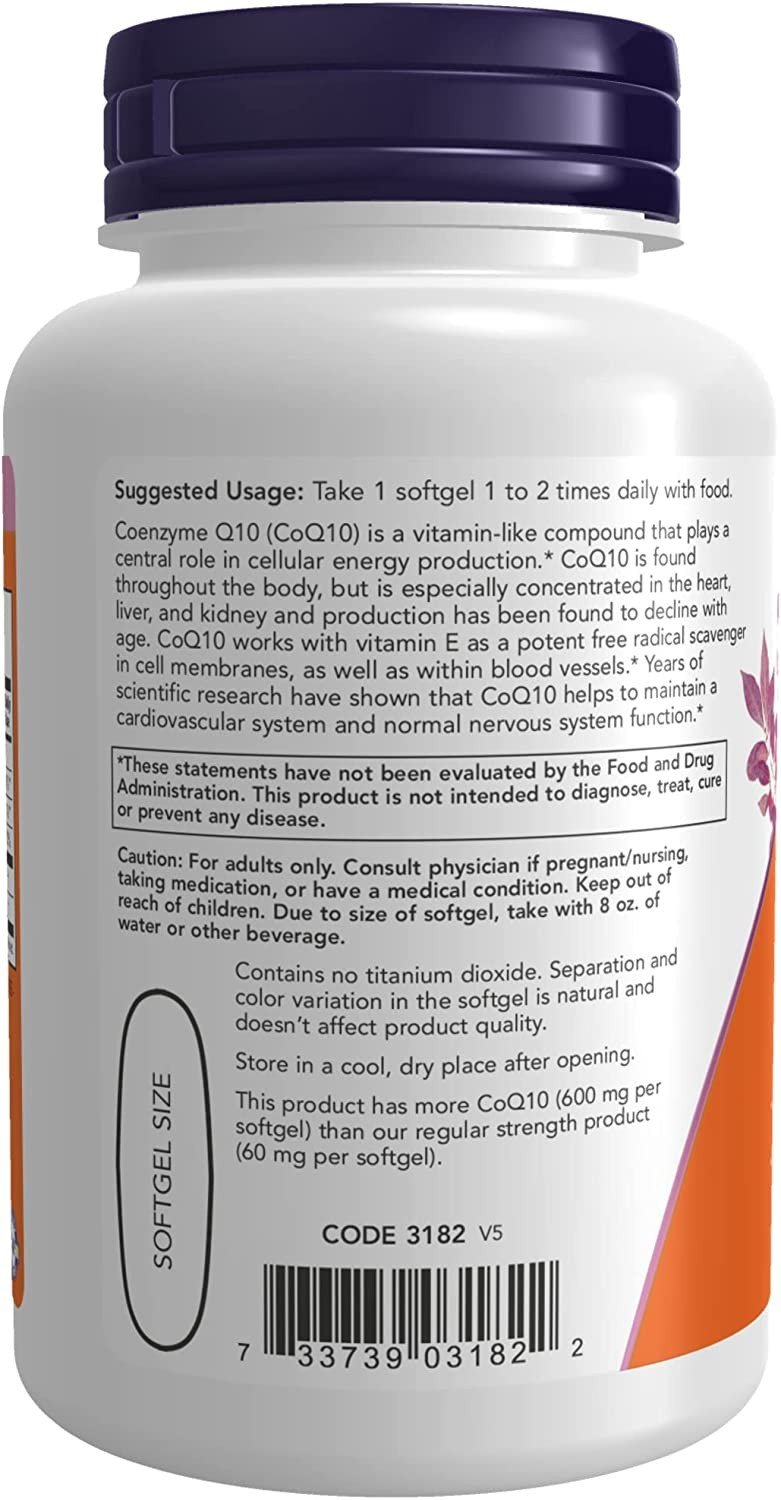 Now Foods CoQ10 600 mg 60 Softgel