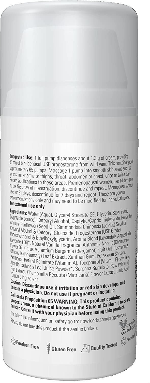 Now Foods Natural Progesterone with Lavender 3 oz Cream