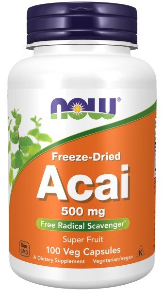 Now Foods Acai 500 mg Organic Freeze Dried 100 VegCap
