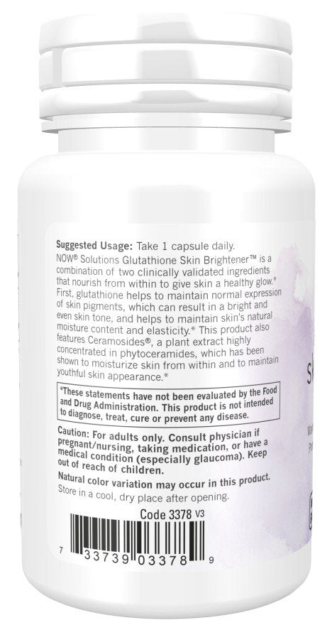 Now Foods Glutathione Skin Brightener with Ceramosides 30 VegCap