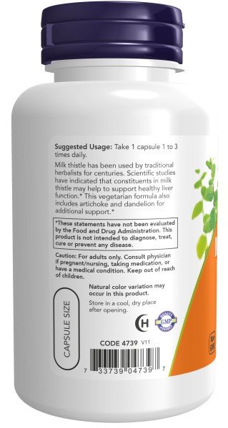 Now Foods Milk Thistle Extract, Double Strength 300 mg 100 VegCap