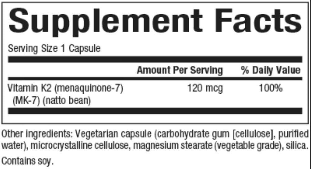 Natural Factors Vitamin K2 120mcg 60 VegCap