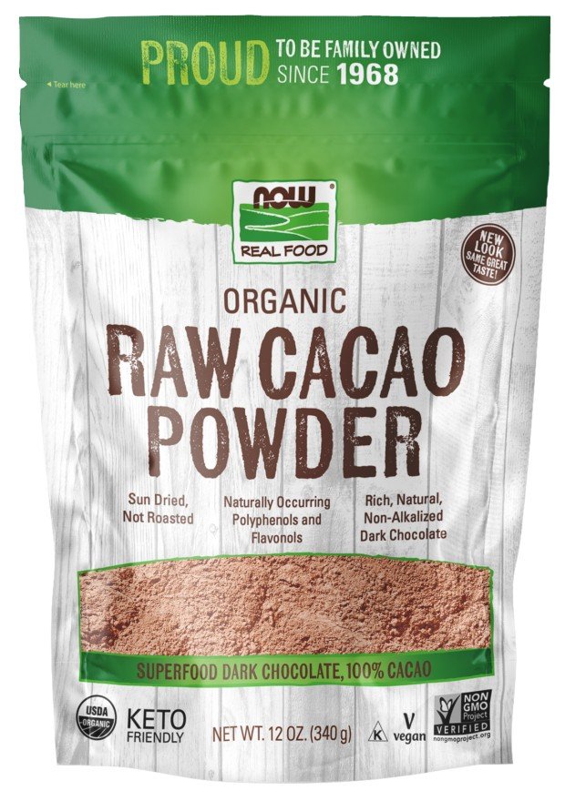 Now Foods Cacao Powder, Raw, Organic 12 oz Powder