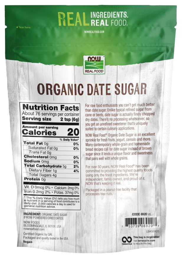 Now Foods Date Sugar 1 lb Granule