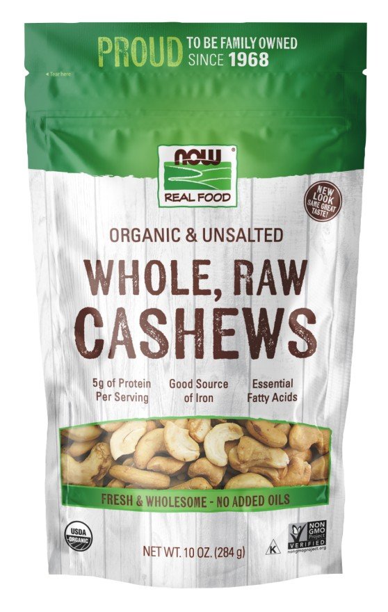 Now Foods Cashews Raw Organic 10 oz Bulk