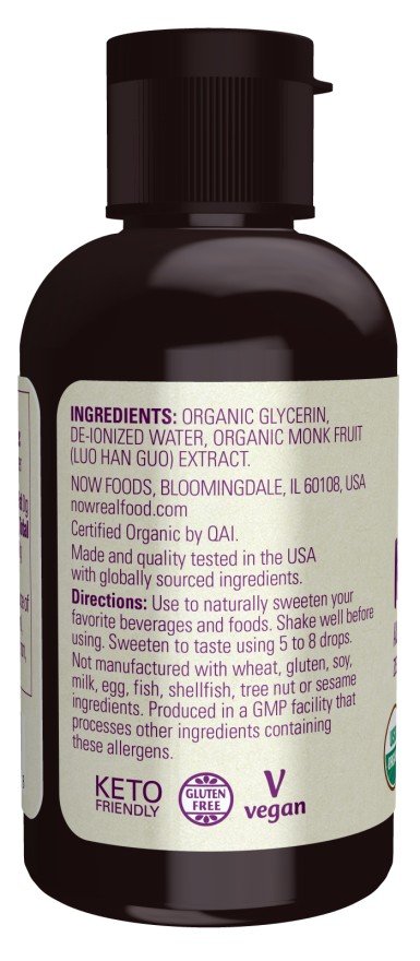 Now Foods Organic Monk Fruit Alcohol-Free Glycerite 2 fl oz Liquid