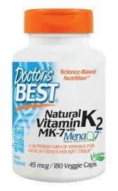 Doctors Best Natural Vitamin K2 MenaQ7 45mcg 180 VegCap