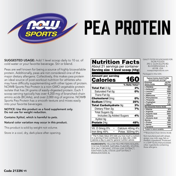Now Foods Pea Protein Creamy Chocolate 2 lb Powder