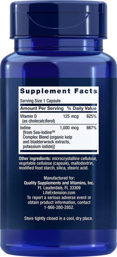 Life Extension Vitamin D3 5000 IU With Sea Iodine 60 Capsule