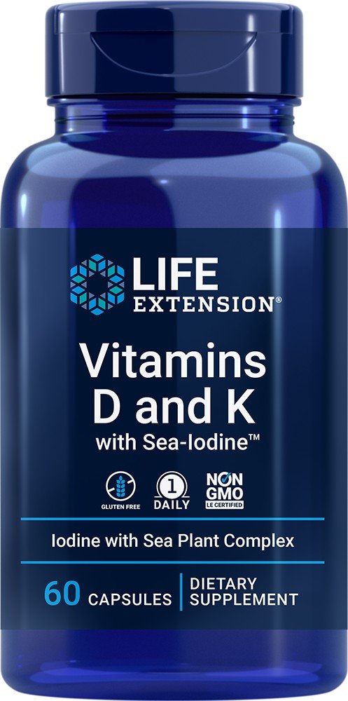 Life Extension Vitamins D and K with Sea-Iodine 60 Capsule