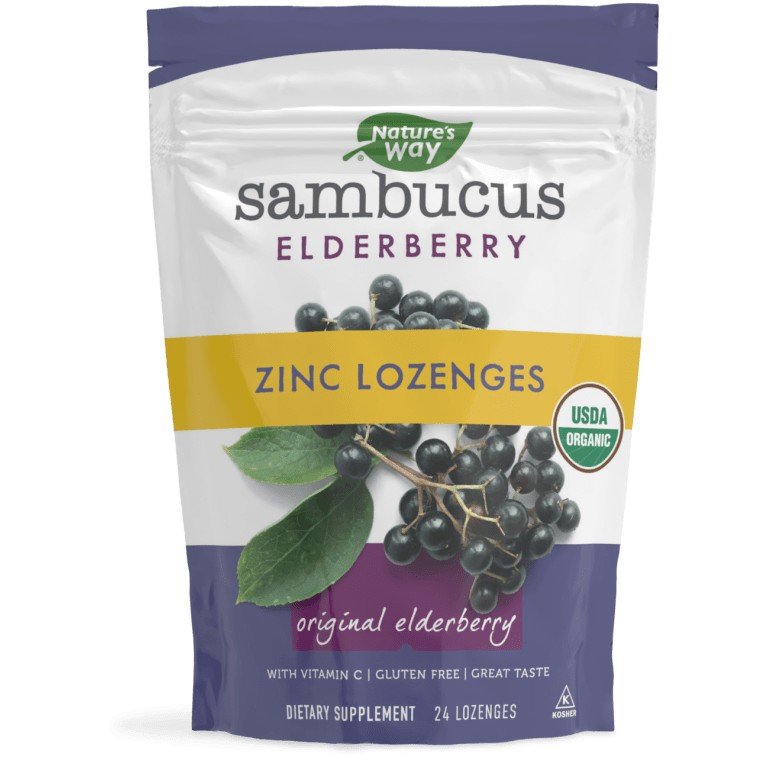 Nature's Way Sambucus Zinc, Organic Lozenges 24 Lozenge