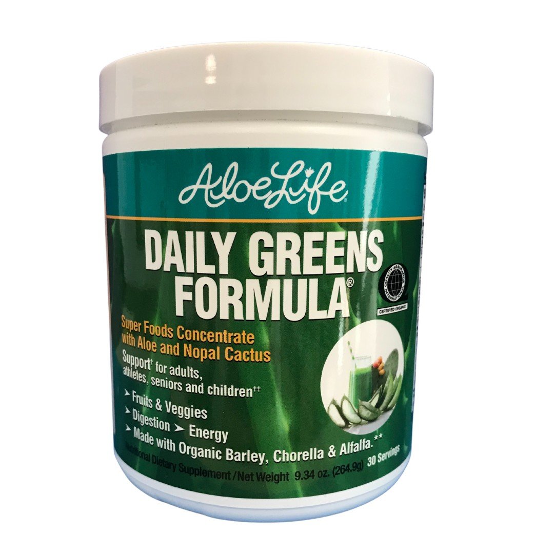 Aloe Life Healthy &amp; Slim Daily Greens Powder 9.34 oz Powder