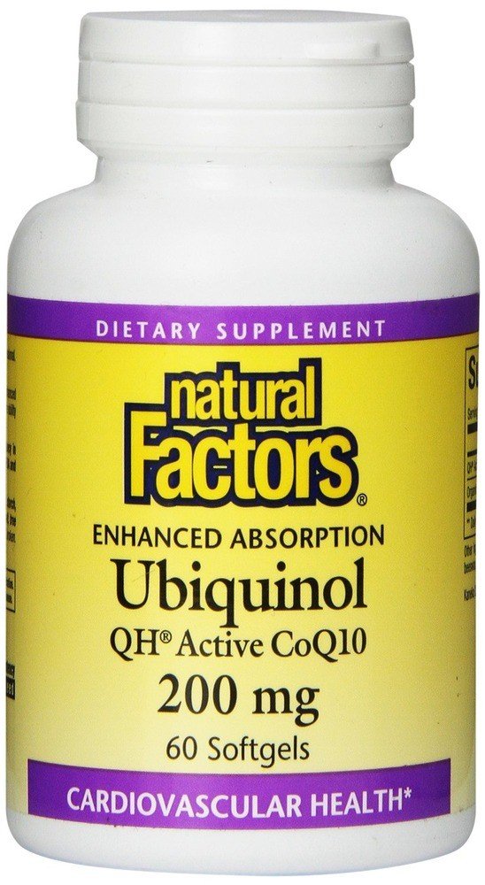 Natural Factors Ubiquinol QH Active CoQ10 200mg 60 Softgel