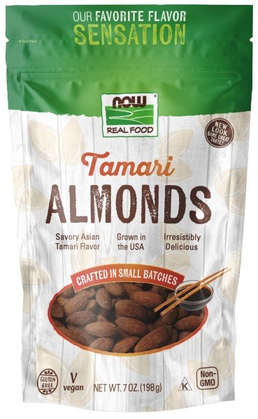 Now Foods Tamari Almonds 7 oz Bag