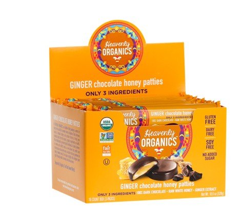 Heavenly Organics Honey Pattie Chocolate Ginger-Box 40 Pieces 1 Box