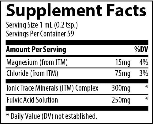 Trace Minerals Liquid Ionic Fulvic Acid with ConcenTrace 2 fl oz Liquid