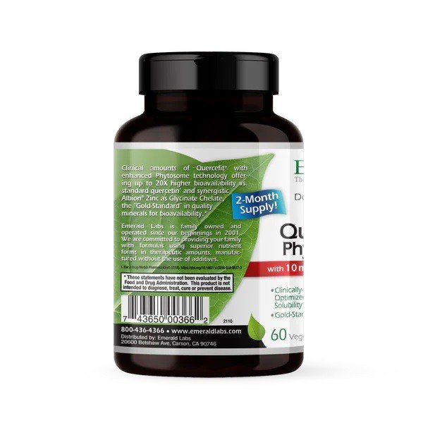 Emerald Labs Quercetin Phytosome 250 mg+ Zinc 10 mg 60 VegCap