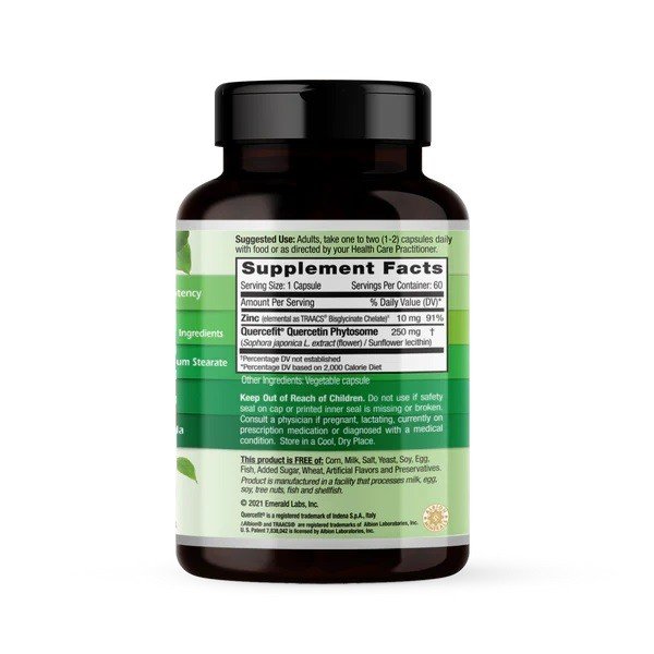 Emerald Labs Quercetin Phytosome 250 mg+ Zinc 10 mg 60 VegCap