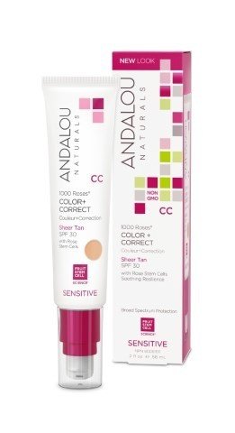 Andalou Naturals 1000 Roses CC CC Color+ Correct Sheer Tan SPF30 2 oz Liquid