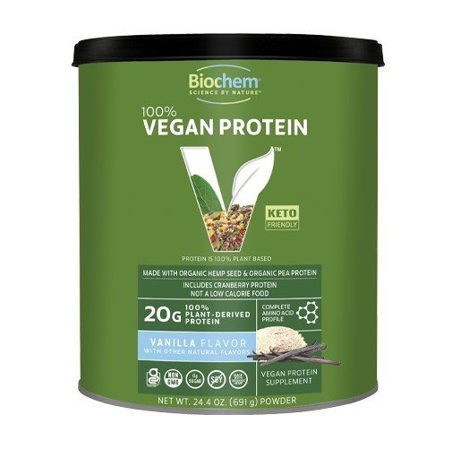 Biochem 100% Vegan Protein Vanilla 24.4 oz Powder