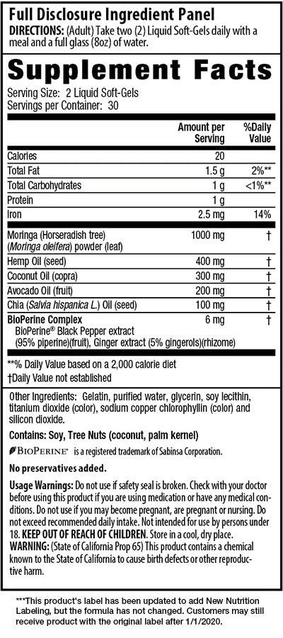 Irwin Naturals Mighty Moringa 60 Softgel