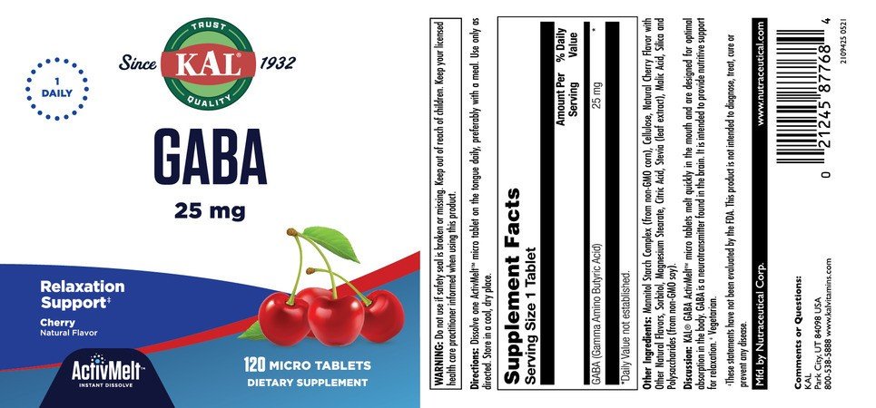 Kal GABA ActivMelt (25 mg Cherry) 120 Lozenge
