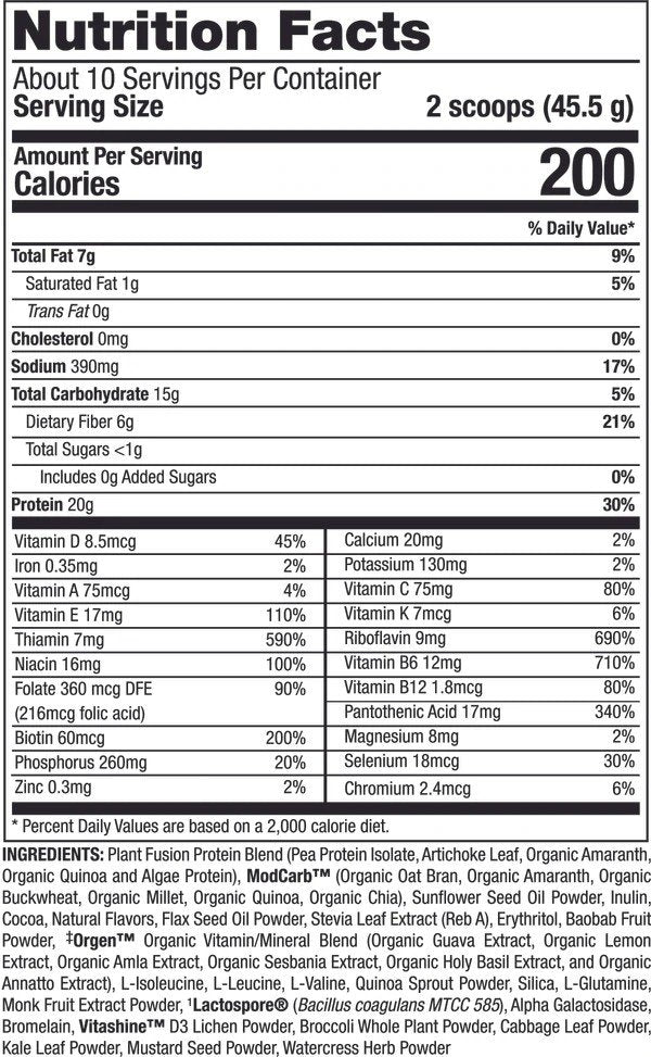 PlantFusion Meal Shake Chocolate Carmel 1 lb Powder