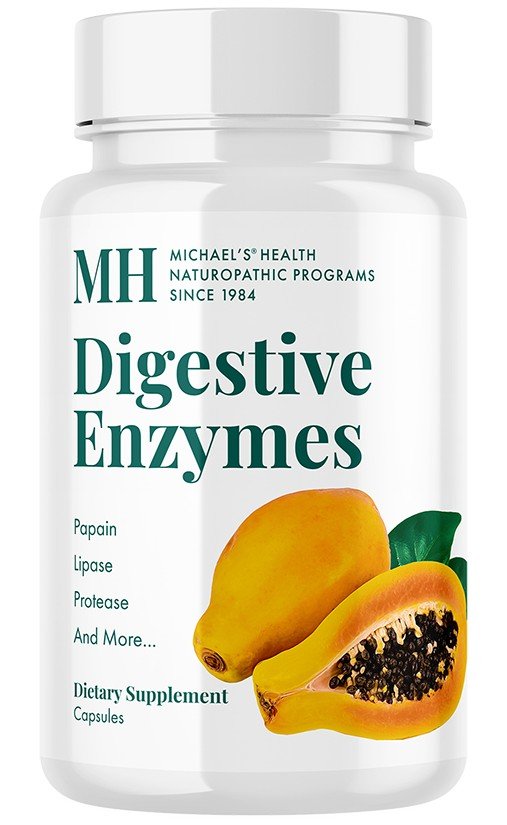 Digestive Enzymes | Michael&#39;s Health Naturopathic Programs | Helps Digest Fat | Helps Digest Protein | Helps Digest Starch | Helps Digest Carbohydrates | Helps Digest Dairy | Papain | Lipase | Protease | Dietary Supplement | 180 Capsules | VitaminLife
