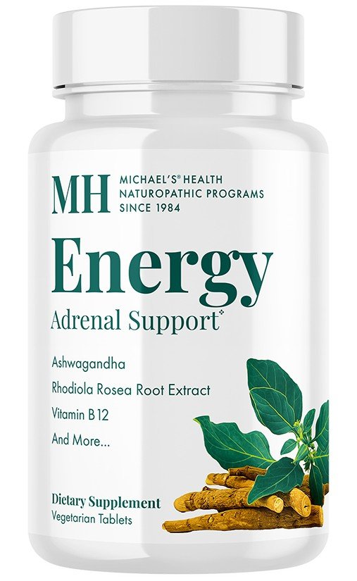 Energy Adrenal Support | Michael's Health Naturopathic Programs | Ashwagandha | Rhodiola Rosea Root Extract | Vitamin B12 | Vegetarian | Dietary Supplement | 90 Tablets | VitaminLife