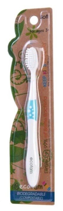 XyloBurst Ecofam Compostable Kids Toothbrush with Anti-Microbial Bristles Assorted Colors 1 Toothbrush