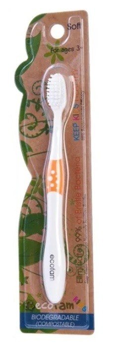 XyloBurst Ecofam Compostable Kids Toothbrush with Anti-Microbial Bristles Orange 1 ToothBrush